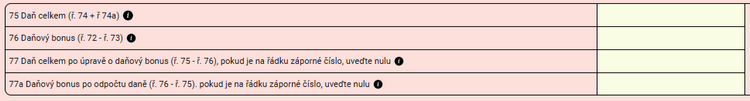 Vyčíslení daně z příjmu